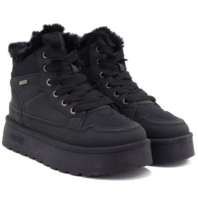 4. Schwarze Big Star Plateau-Schneestiefel für Damen UU274167