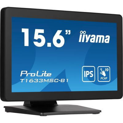 3. Monitor IIYAMA T1633MSC-B1 15,6 Zoll PCAP Full HD Rahmenloser 10P-Touchscreen 385 cd/m² HDMI DP USB-Schnittstelle HUB 2x2.0 Lautsprecher