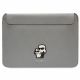 Karl Lagerfeld Saffiano Karl&Choupette Tasche für einen 16-Zoll-Laptop – Silber