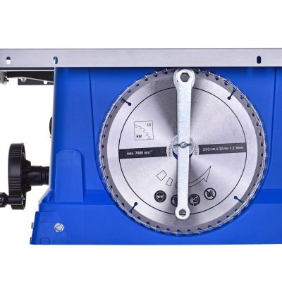 32. Scheppach HS100S Tischkreissäge 2,0 kW, 250 mm Sägeblatt, 2 Sägeblätter im Lieferumfang enthalten