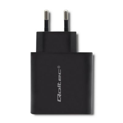5. QOLTEC Wandladegerät 42 W | 5–20 V | 2,25–3 A | USB Typ C PD | USB | Schwarz