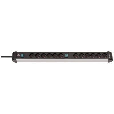 9. Steckdosenleiste mit Schalter Silber-Schwarz Schutzkontakt 1 Stück.
