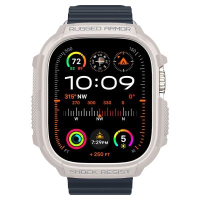 7. Spigen Rugged Armor Hülle für Apple Watch Ultra 1/2 (49 mm) – Beige