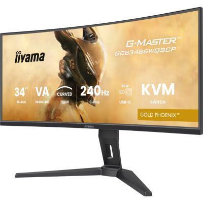 21. iiyama GCB3486WQSCP-B1 Monitor 34" VA 3440x1440 500cd/m2 0,4ms 2xHDMI 2xDP USB