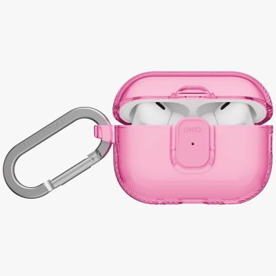 2. Uniq Glase Pro Schutzhülle für AirPods Pro 3 mit Schloss – Transparentes Rosa