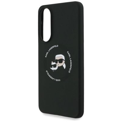 6. Karl Lagerfeld Silikonhülle „Nauble Heads And Circle MagSafe“ für Samsung Galaxy S25 Edge – Schwarz