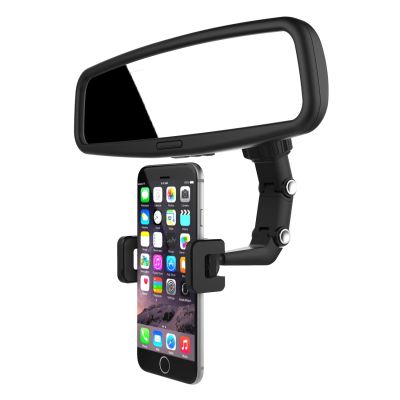 5. Verstellbarer Auto-Rückspiegelhalter für Smartphone schwarz