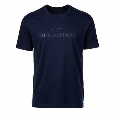 5. Paul&Shark Herren-T-Shirt aus Baumwolle und Lyocell, Marineblau, 26411007-13
