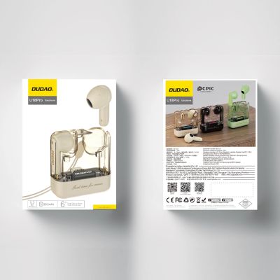 3. Dudao U18Pro Bluetooth 5.3 TWS kabellose Kopfhörer – Beige