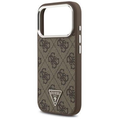 6. Guess 4G Triangle Logo MagSafe Hülle für iPhone 17 Pro - Braun