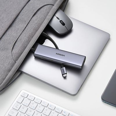 25. Ugreen CM512 90568 USB-C-Adapter – 2x USB-A 3.0 / HDMI / RJ45 / SD- und TF-Kartenleser / USB-C PD 100 W – Grau