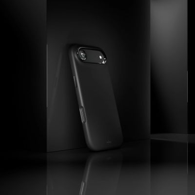 7. Puro Icon Mag Pro Flüssigsilikonhülle für iPhone 17 Air, MagSafe-kompatibel, mit Kameraschutz und Aluminiumknöpfen – Schwarz