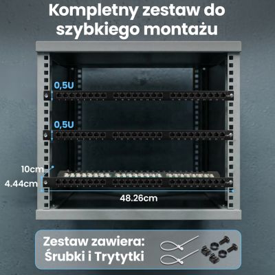 14. Patchpanel Extralink EX.9663 (0,5U; Kat. 6; 24xRJ-45)
