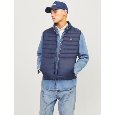 Jack & Jones JJEMULTI Bodywarmer Kragen NOOS 12258457 Marineblau/Rot