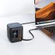 6. Acefast Z10 GaN 100W 3xUSB Desktop-Ladegerät mit einziehbarem USB-C-Kabel und TFT-Display – Schwarz