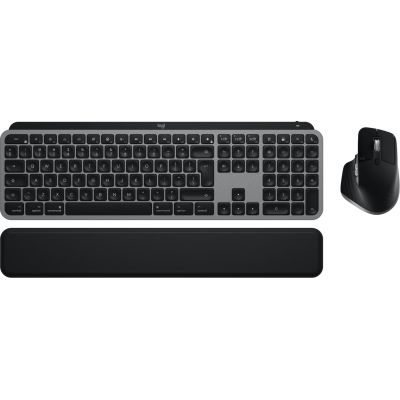 6. Logitech Master MX Keys S Combo für Mac (Tastatur und Maus inklusive), Heim-/Büro-Kombination, kabellos (RF) + Bluetooth, QWERTZ-Tastatur (American International), Aluminium, Schwarz