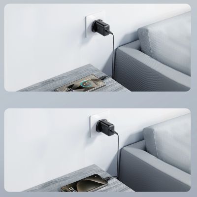 5. Joyroom JR-TCF23 25W Wandladegerät mit 1m USB-C-Kabel – Schwarz