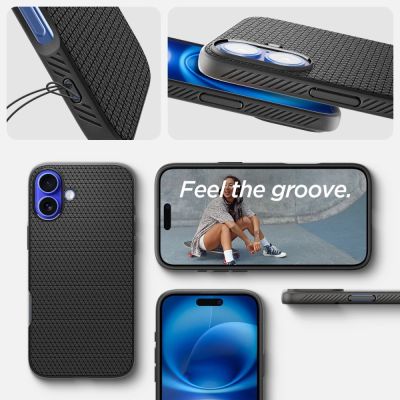 15. Spigen Liquid Air Hülle für iPhone 16 – Schwarz