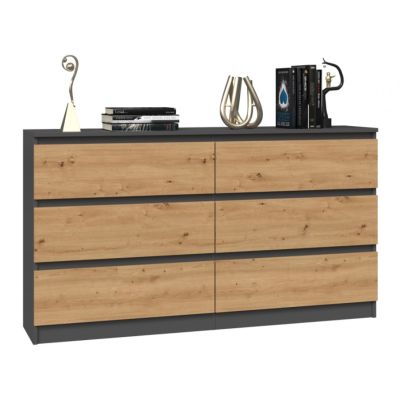 4. Kommode M6 140 138x40xH77 Anthrazit/Handwerkerstil