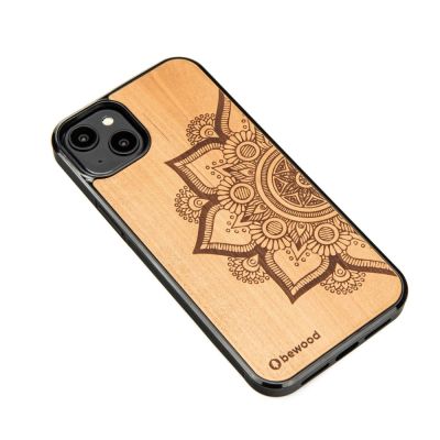2. Bewood Mandala Apple Tree Holzhülle für iPhone 14 Plus – Hellbraun