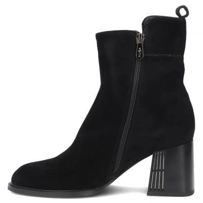 3. Schwarze Damen-Lederstiefeletten mit Absatz Filippo DBT8191