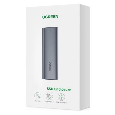 6. Ugreen Festplattenschacht M.2 B-Key SATA 3.0 5 Gbps Grau + USB Typ C Kabel (CM400)
