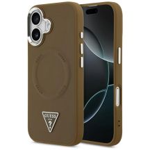 Guess Triangle Logo MagSafe Hülle für iPhone 17 - Braun