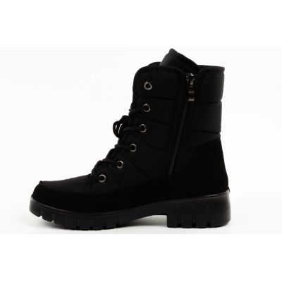 3. Progress Damen-Winterstiefel, schwarze gefütterte Schneestiefel mit Lammfell