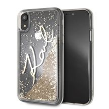 Karl Lagerfeld Signature Liquid Glitter iPhone XR Hülle - Gold