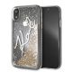 Karl Lagerfeld Signature Liquid Glitter iPhone XR Hülle - Gold