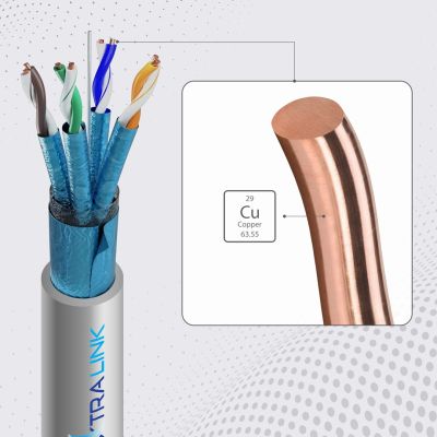 40. Extralink CAT6A FTP (F/FTP) V2 Netzwerkkabel Twisted-Pair für den Innenbereich, 500 m, LSZH