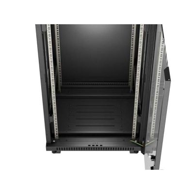 12. LANBERG Standschrank 19" 24U 600x600 Schwarze Glastür LCD (Flatpack) V2