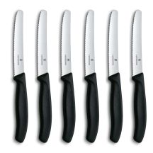 Victorinox Messerset mit Wellenschliff, 6-teilig, 11 cm, schwarz, Schwarz 6 7833 6 Victorinox7833 Victorinox 7833 (6.7833.6)