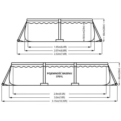 4. Rechteckiger Rahmenpool 300x207x66CM 17771V01