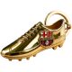 2. Original lizenzierter FC Barcelona Schlüsselanhänger in Form eines goldenen Fußballschuhs B7084