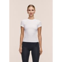 CASALL Damen-T-Shirt mit definiertem Rippstrick, Weiß