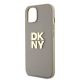 5. DKNY Wrist Strap Stock Logo Hülle für iPhone 15 Plus – Beige