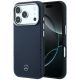 Mercedes Leder-Halbhülle in Holzoptik mit MagSafe-Funktion für iPhone 17 Pro Max – Marineblau