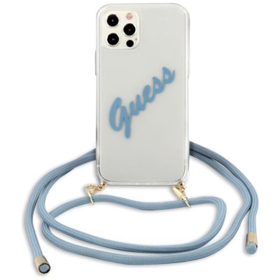 3. Guess GUHCP12MCRTVSBL iPhone 12/12 Pro 6.1" Blau/Blau Hardcase Script Vintage