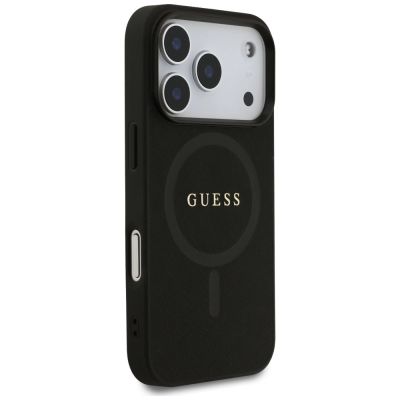 4. Guess Saffiano Classic Logo MagSafe Case für iPhone 17 Pro - Schwarz