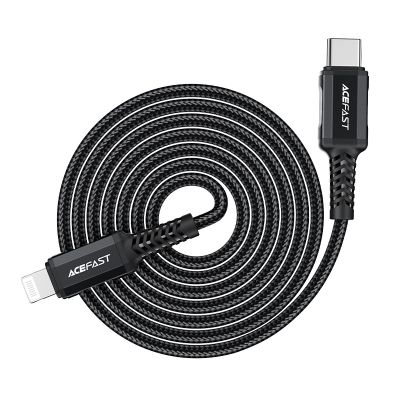 7. Acefast C4-01 Lightning – USB-C PD-Kabel 30 W 3 A 480 Mbit/s 1,8 m – Schwarz