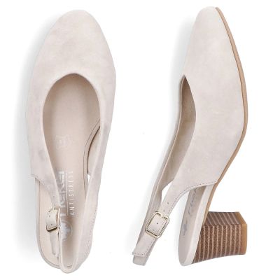 15. Beige Leder-Pumps mit offener Spitze Rieker 44651-60