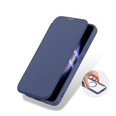 8. Dux Ducis Skin X Pro Hülle für Samsung S24+ mit Magnetring und Klappe – Blau