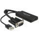 3. DeLOCK 0,25 m VGA+USB2.0-A/HDMI 0,25 m VGA (D-Sub) + USB Schwarz