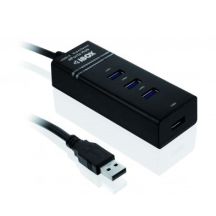 IBOX USB 3.0 Hub SCHWARZ 4-PORTS IUH3FB (4x USB 3.0; schwarz)