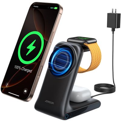 2. Joyroom JR-W15 Wireless Charger 3-in-1 Ladestation mit MagSafe - Schwarz