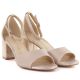 4. Damen-Sandalen mit Absatz in Beige und Gold, Modell Potocki LE20339