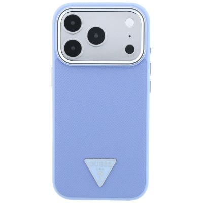 3. Guess MagSafe-Hülle mit genarbtem Dreieckslogo für iPhone 18 Pro Max / 17 Pro Max – Blau