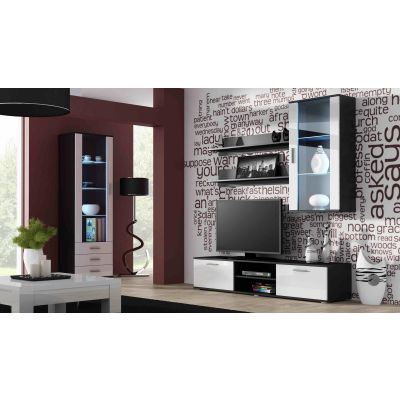 3. SOHO Hängevitrine, weiß/schwarz glänzend