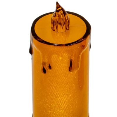 25. Dekorative Kerze, 10,5 cm, bernsteinfarben, warmweiß, 1 LED